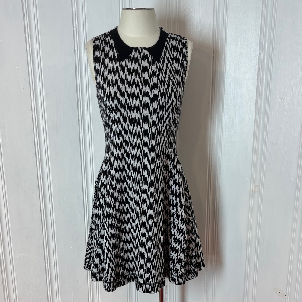 KENZO Paris Black & White Knit Fit & Flare Dress | Size M